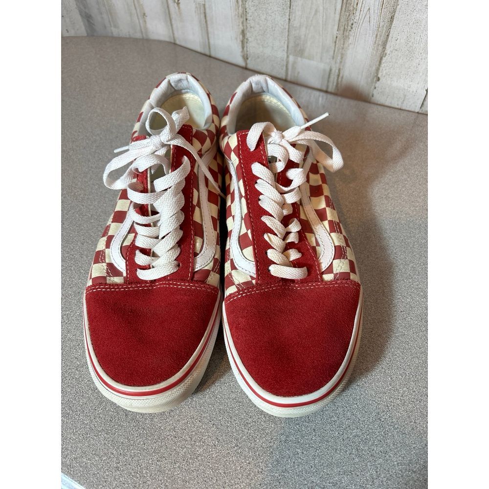 Vans Old School Classic‎ Red and White Shoes Size 8 Womens - 9.5 Mens